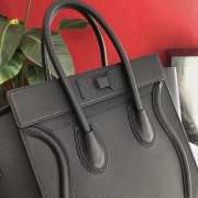 Luggage Bag Drummed Calfskin Silver Zip Black 27cm - 5