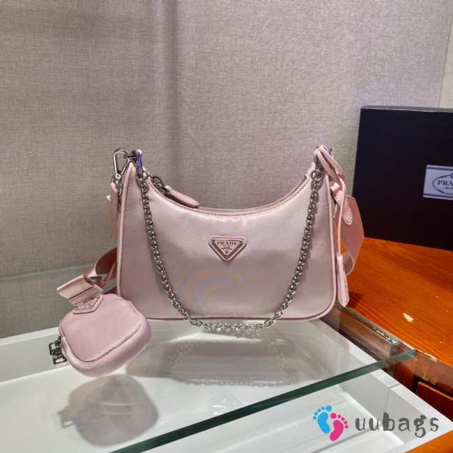  Prada Re-Edition 2005 Nylon Bag Pink 1BH204 - 1