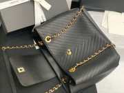 Chanel shopping bag V quilter black leather  - 4