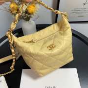 Chanel Crumpled Lambskin Mini Hobo Bag Yellow - 2