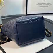 Chanel Crumpled Lambskin Mini Hobo Bag Blue - 6