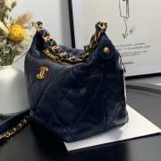 Chanel Crumpled Lambskin Mini Hobo Bag Blue - 5