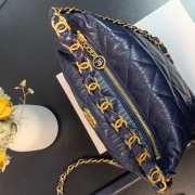 Chanel Crumpled Lambskin Mini Hobo Bag Blue - 3