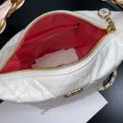 Chanel Crumpled Lambskin Mini Hobo Bag White - 6