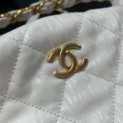 Chanel Crumpled Lambskin Mini Hobo Bag White - 2