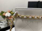 Chanel Calfskin Chain Shopping Bag AS2374 White - 3