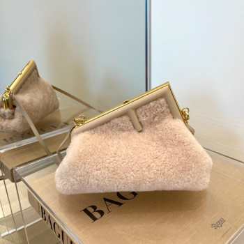 FENDI First Small Sheepskin beige leather bag 8BP129 26cm