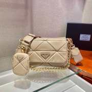 Prada System nappa leather patchwork bag in beige - 4