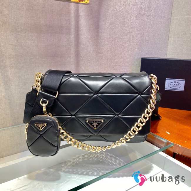 Prada System nappa leather patchwork bag in black - 1