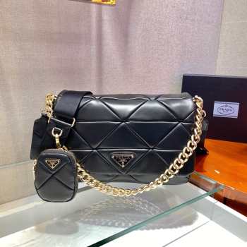 Prada System nappa leather patchwork bag in black