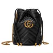 Gucci GG Marmont mini bucket leather bag - 1