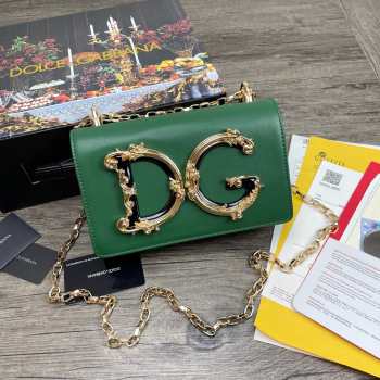 Dolce & Gabbana Nappa leather DG Girls shoulder bag in green