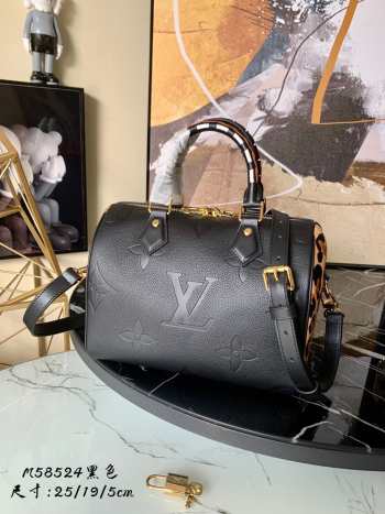 Louis Vuitton Speedy Bandoulière 25 Black Leather m58524