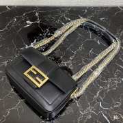 Fendi Baguette chain black leather bag 19cm 8BR783 - 5