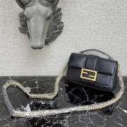 Fendi Baguette chain black leather bag 19cm 8BR783 - 6