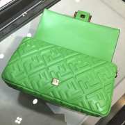 Fendi Baguete green leather bag 32cm  - 2