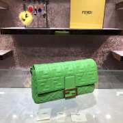 Fendi Baguete green leather bag 32cm  - 4