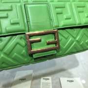 Fendi Baguete green leather bag 32cm  - 6