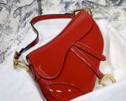 Dior Saddle Oblique Shiny Red 25cm - 2