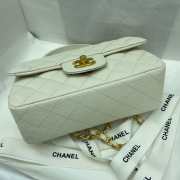 Chanel grained calfskin top handle flap bag white 20cm - 3