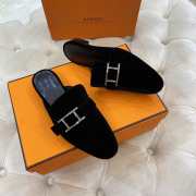 Hermes Black Flats - 1