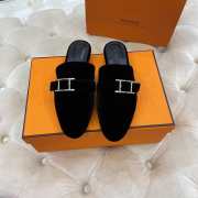 Hermes Black Flats - 5