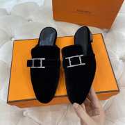 Hermes Black Flats - 6