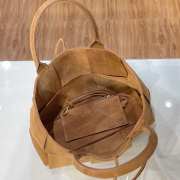 Bottega Veneta Intrecciato lamp skin tote brown velvet bag 609175 - 3