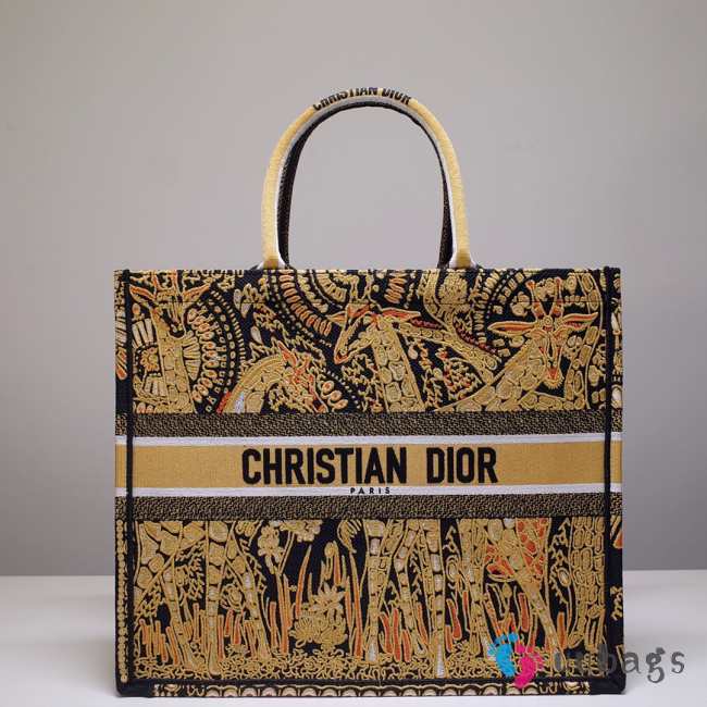 Dior Tote Book Yellow Jungle 41cm - 1