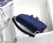 Dior Saddle Oblique Velvet Blue 19cm S9001 - 5