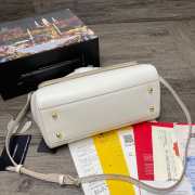 DG dauphine leather Sicily bag in White 25cm - 6