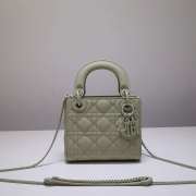 Lady dior matte Rattan print green buckle matel chain 17cm - 3