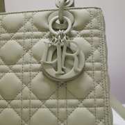 Dior Lady Mini Lambskin Bag Gray 24cm - 3