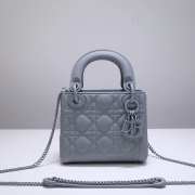 Lady dior matte Rattan print blue buckle matel chain 17cm - 1