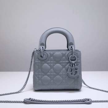 Lady dior matte Rattan print blue buckle matel chain 17cm