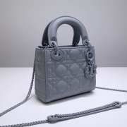 Lady dior matte Rattan print blue buckle matel chain 17cm - 4