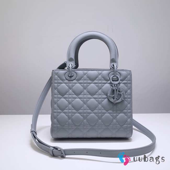 Dior Lady Mini Lambskin Bag Matte Blue 24cm - 1