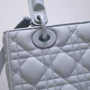 Dior Lady Mini Lambskin Bag Matte Blue 24cm - 4