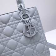 Dior Lady Mini Lambskin Bag Matte Blue 24cm - 3