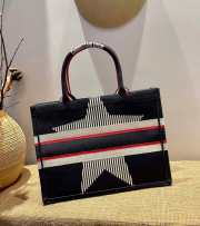 Dior Tote Book Emroided Blue Star 36cm - 4