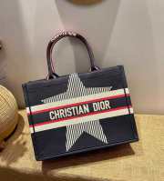 Dior Tote Book Emroided Blue Star 36cm - 2