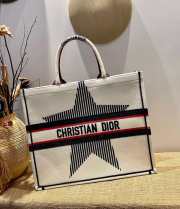 Dior Tote Book Emroided White Star 41cm - 5