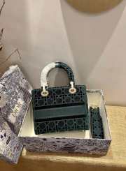 Dior Lady D-Lite Embroided Green 24cm - 2