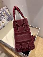 Dior Lady D-Lite Embroided Red 24cm - 3