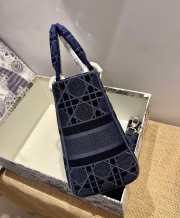 Dior Lady D-Lite Embroided Blue 24cm - 3