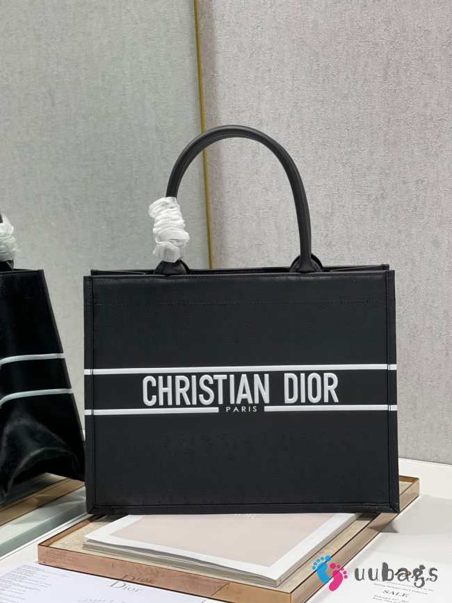 Dior tote book in black leather 36cm - 1