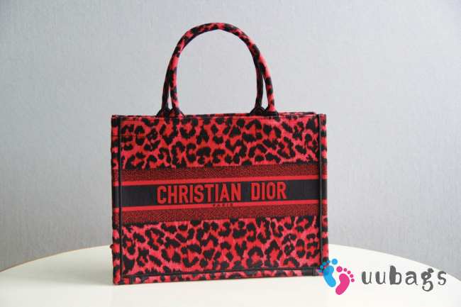 Dior Book Tote Red Mizza Embroidery 36cm - 1