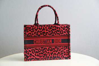 Dior Book Tote Red Mizza Embroidery 36cm