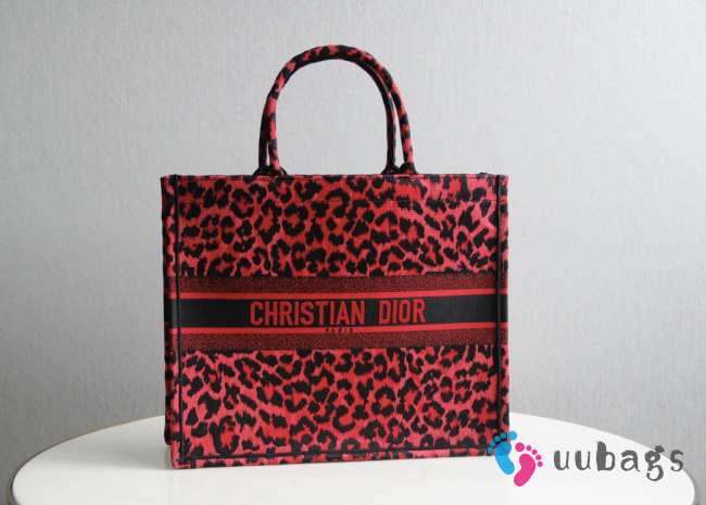 Dior Book Tote Red Mizza Embroidery 41cm - 1