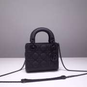 Dior Lady Mini Lambskin Bag Matte Black 20cm - 1